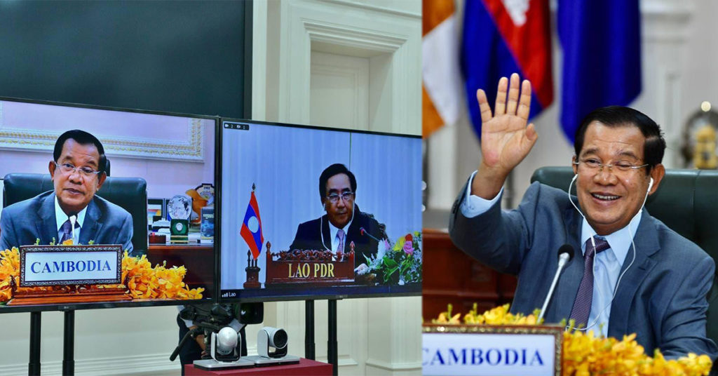 សម្តេចតេជោ ហ៊ុន សែន ជួបសន្ទនាតាមប្រព័ន្ធវីដេអូជាមួយ លោក ផនខាំ វីផាវ៉ាន់ នាយករដ្ឋមន្រ្តីឡាវថ្មី