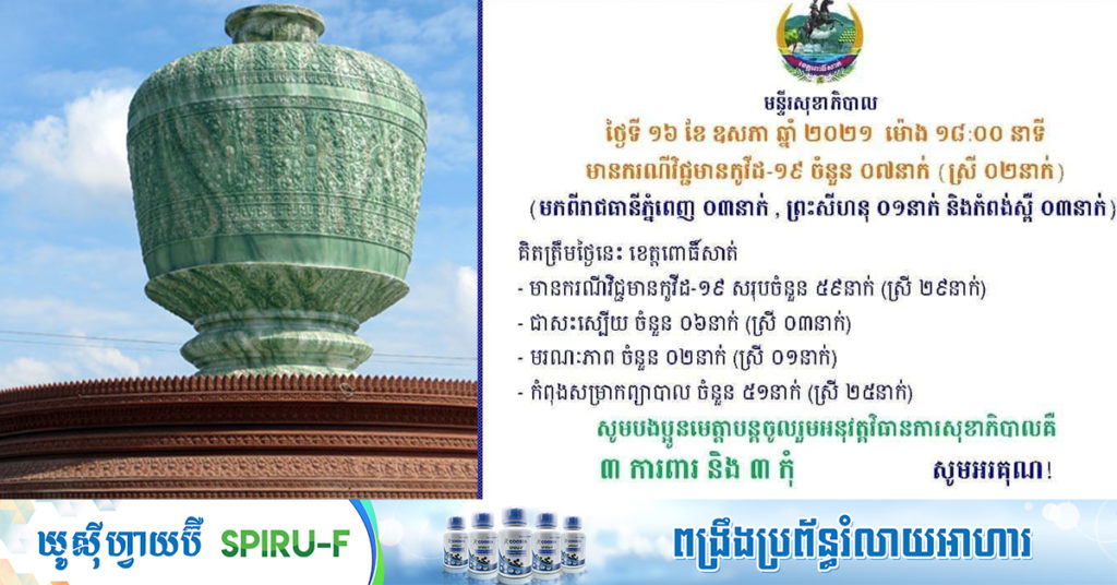 ខេត្តពោធិ៍សាត់ រកឃើញអ្នកវិជ្ជមានជំងឺកូវីដ១៩ ចំនួន៧នាក់ មកពីភ្នំពេញ ព្រះសីហនុ និងកំពង់ស្ពឺ