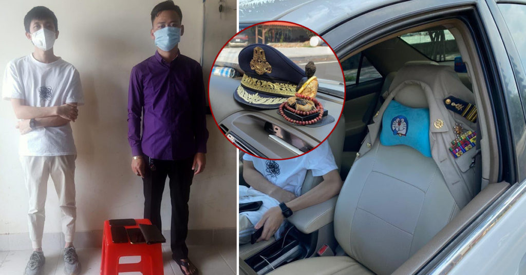 ចាប់ខ្លួនមនុស្ស២នាក់ បន្លំជានគរបាលជាតិ បម្រុងគេចចេញពីតំបន់ក្រហម នៅខេត្តព្រះសីហនុ