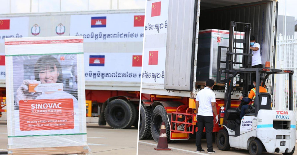 វ៉ាក់សាំងស៊ីណូវ៉ាក់៥០ម៉ឺនដូសទៀត បានដឹកមកដល់កម្ពុជាហើយ