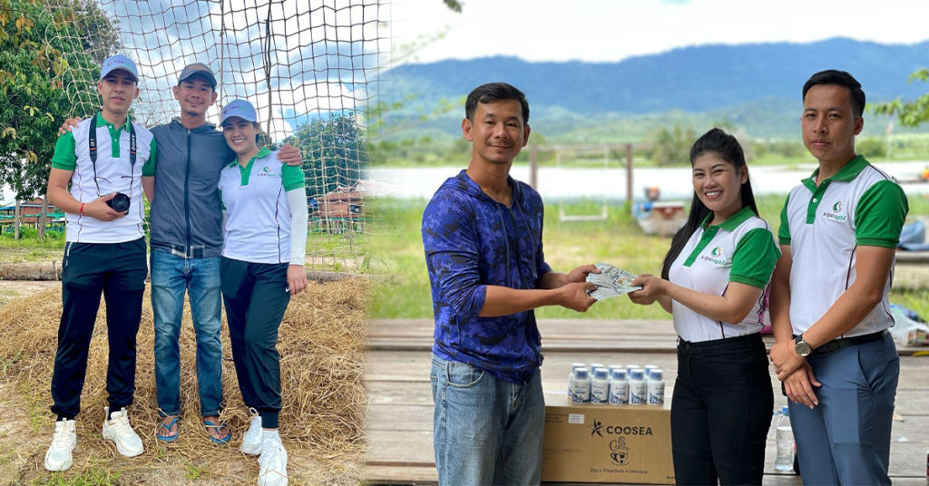 ស្ងាត់ៗ តំណាងធំរបស់ក្រុមហ៊ុនសម្រស់ធម្មជាតិ បានឧបត្ថម្ភទឹកប្រាក់ចំនួន១០០០$ និងចូលរួមនៅក្នុងយុទ្ធនាការ “រួមគ្នាដើម្បីព្យាបាលដំបៅផែនដី”