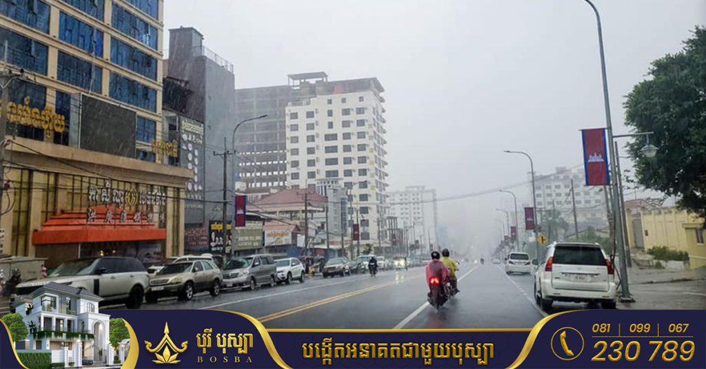 ចាប់ពីថ្ងៃទី០៦ ដល់ថ្ងៃទី១២ ខែកក្កដា កម្ពុជានឹងទទួលរងឥទ្ធិពល ខ្យល់មូសុងនិរតី អាចតំបន់ខ្លះ មានភ្លៀងធ្លាក់ច្រើន