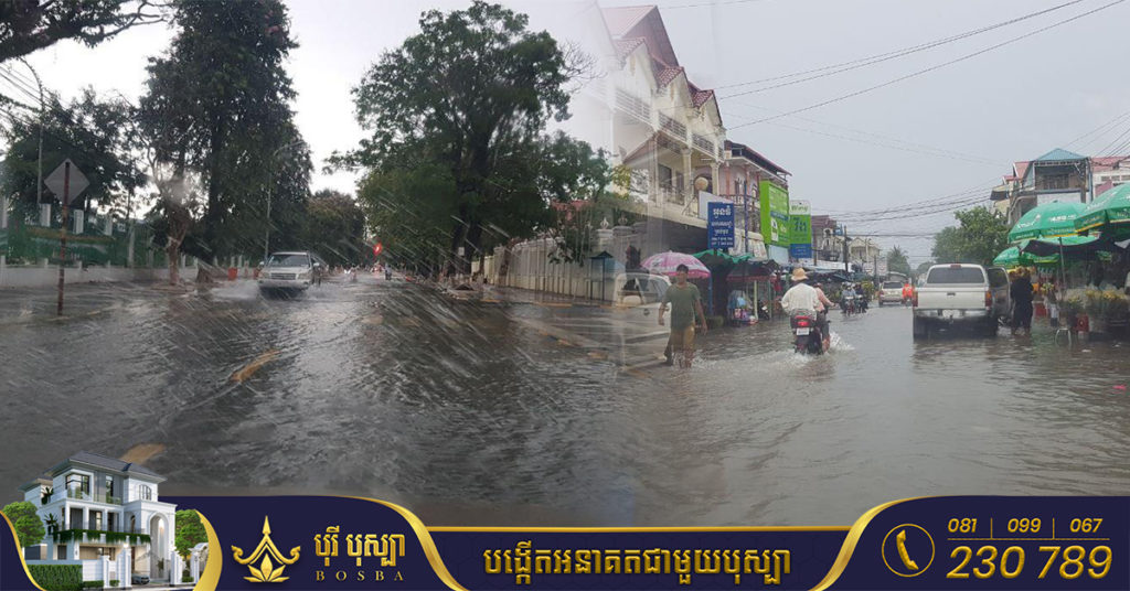 ភ្លៀងធ្លាក់៣ថ្ងៃជាប់គ្នា បណ្តាលឱ្យលិចផ្សារវាលយន្ត ក្រុងស្វាយរៀង ក្នុងពេលខ្លី និងលិចស្រូវពលរដ្ឋអស់មួយចំនួន