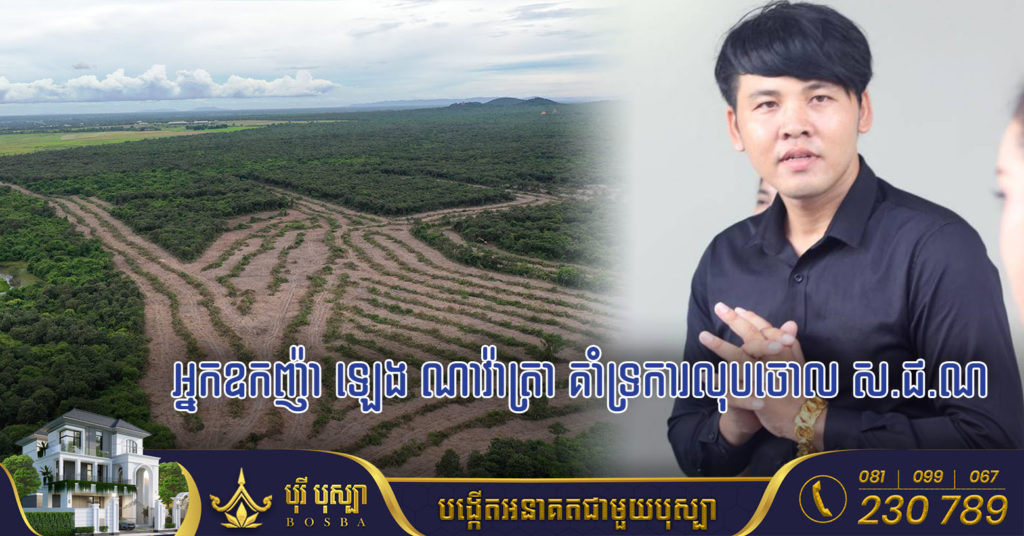 អ្នកឧកញ៉ា ឡេង ណាវ៉ាត្រា ប្រកាសគាំទ្ររាជរដ្ឋាភិបាលលុបចោល ស.ជ.ណ តំបន់ភ្នំតាម៉ៅទាំងអស់