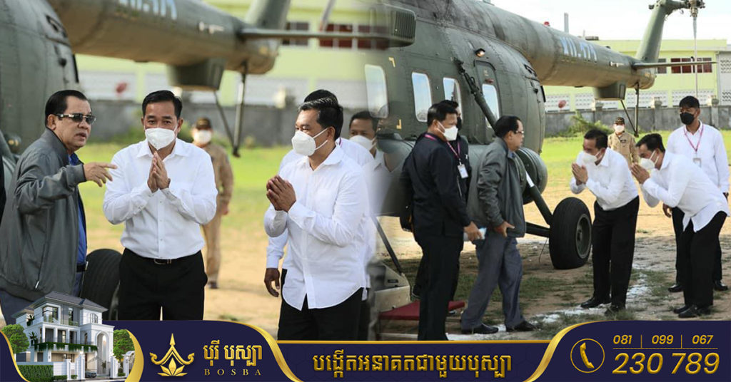 សម្តេចតេជោ ហ៊ុន សែន អញ្ជើញមកដល់ទឹកដីខេត្តកំពង់ចាម ដើម្បីចូលរួមក្នុងពិធីបុណ្យខួប ១០០ថ្ងៃ សម្តេចឧត្តមទេពញាណ ហ៊ុន ណេង