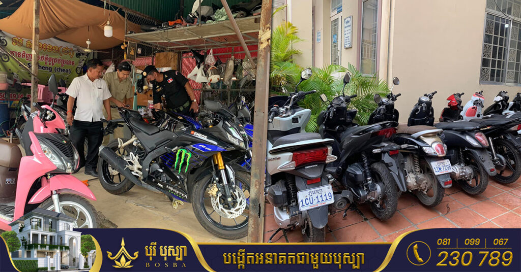 រដ្ឋបាលខណ្ឌ៧មករា ចុះពិនិត្យទីតាំងលក់ម៉ូតូក្នុងស្ដង់បុរីកីឡា និងកន្លែងផ្ញើម៉ូតូក្នុងអគារស្នាក់នៅបុរីកីឡា ដកហូតបានម៉ូតូចំនួន ២៤គ្រឿង