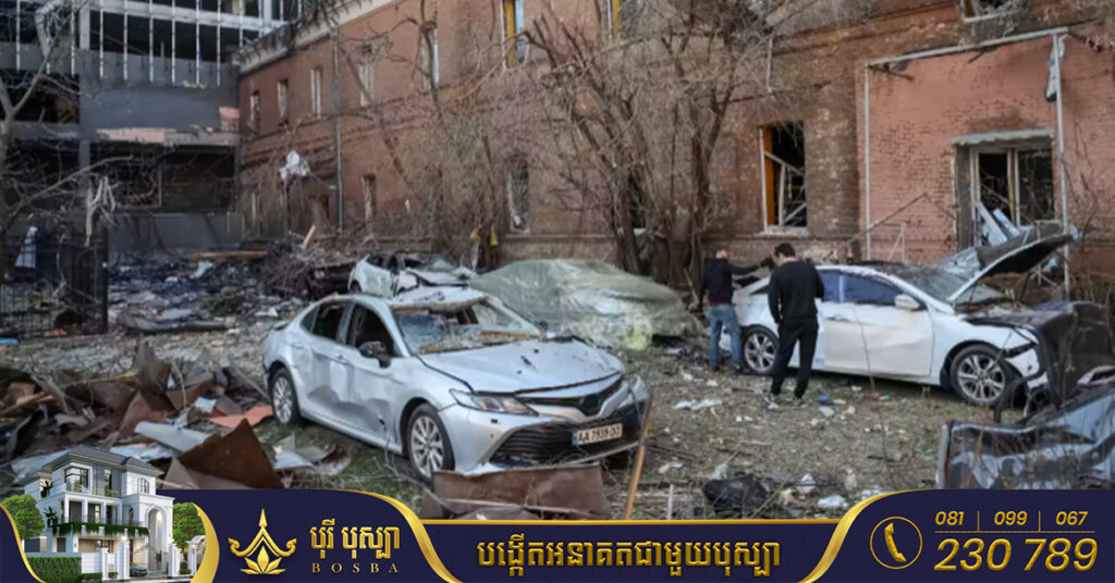 BREAKING: ការបំផ្ទុះមួយត្រូវចំហេដ្ឋារចនាសម្ព័ន្ធសំខាន់ ក្នុងទីក្រុងកៀវ