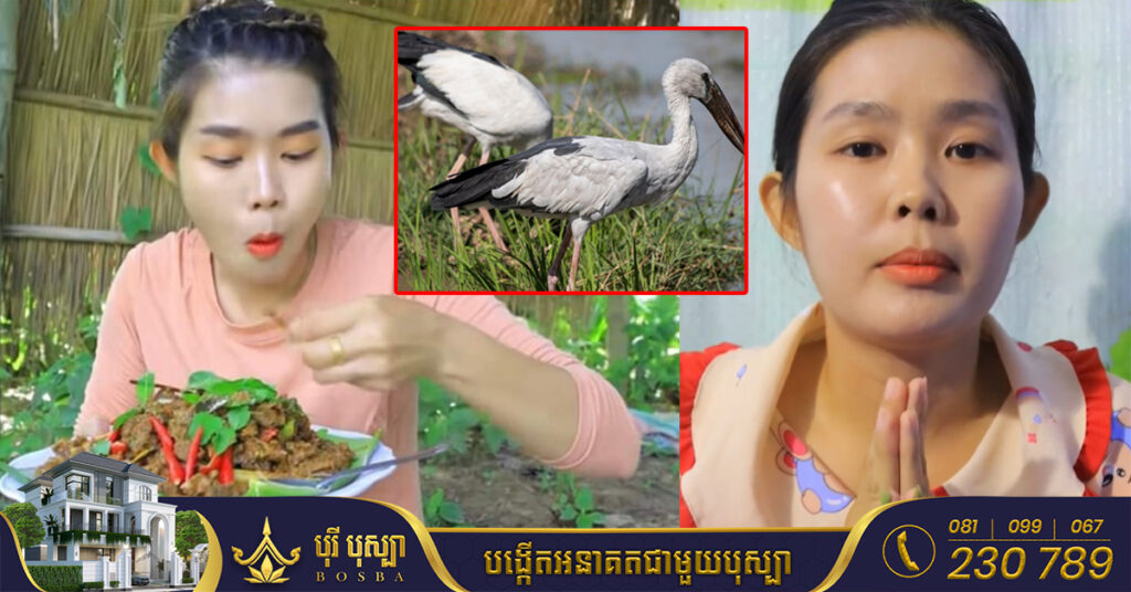 ស្ត្រីជា ម្ចាស់ Page ឈ្មោះ Eat With Keomoy ធ្វើវីដេអូបរិភោគ សត្វស្លាប «ចង្ក្រៀលខ្យង» ចេញមុខសុំទោសមហាជន និងបង្ហាញខ្លួននៅប៉ុស្តិ៍នគរបាលរដ្ឋបាល ដើម្បីធ្វើកិច្ចសន្យា