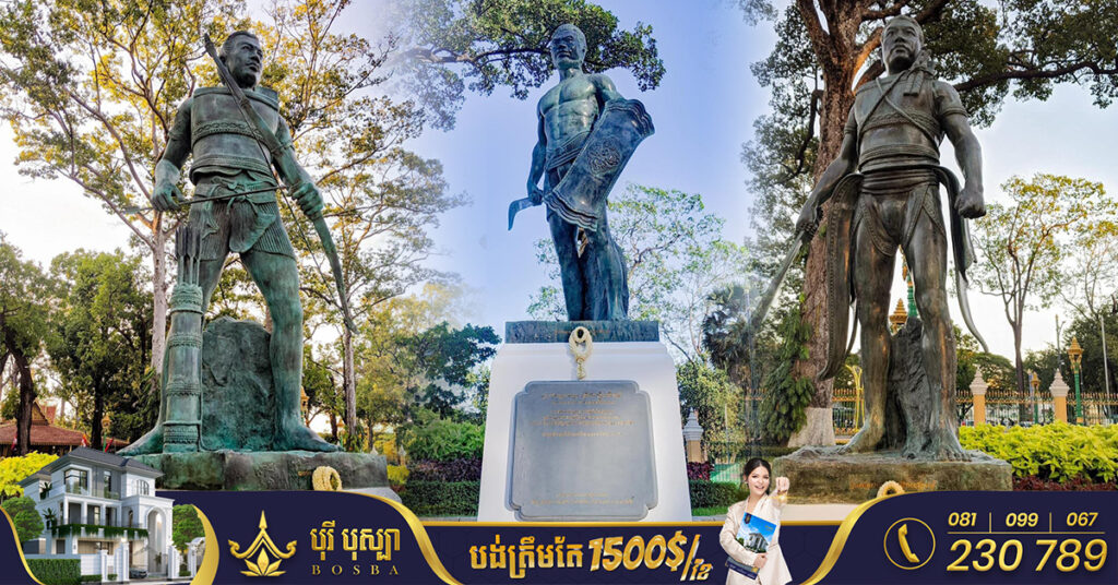ក្រសួងព្រះបរមរាជវាំង សាងសង់រូបសំណាកមេទ័ពសម័យអង្គរចំនួន ១២រូប ដាក់តាំងក្នុងសួនព្រះរាជដំណាក់ក្រុងសៀមរាប