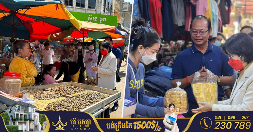 លោកស្រី ឱ វណ្ណឌីន ថ្លែងអំណរគុណចំពោះទឹកចិត្ត និងក្ដីស្រលាញ់របស់អាជីវករនៅផ្សារខេត្តក្រចេះ