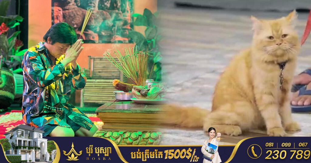 នាយគ្រឿន បង្ហោះសារសូមទោស ក្រោយសម្តែងភ្លេចខ្លួនលើកយួរឆ្មាទាំងជាប់ប្រឡៅក