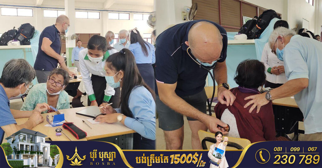 គ្រូពេទ្យស្ម័គ្រចិត្តបារាំងរបស់លោក ស សុខា ចុះពិនិត្យ និងព្យាបាលជំងឺដោយឥតគិតថ្លៃជូនពលរដ្ឋ នៅក្រុងក្រចេះ