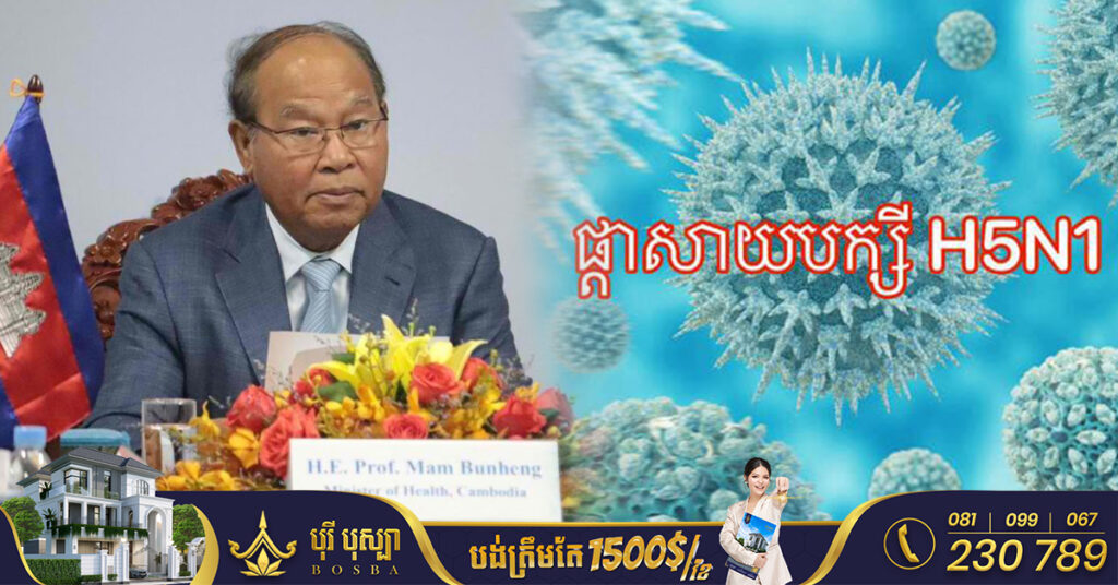 ក្រសួងសុខាភិបាល ចេញសេចក្ដីប្រកាសព័ត៌មានរកឃើញករណីទី១ នៃជំងឺផ្តាសាយបក្សី H5N1 លើមនុស្សនៅកម្ពុជា