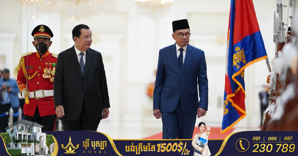 សម្តេចតេជោ ហ៊ុន សែន ទទួលស្វាគមន៍ និងជួបពិភាក្សាការងារជាមួយ នាយករដ្ឋមន្ត្រីម៉ាឡេស៊ី ដែលបំពេញទស្សនកិច្ចកម្ពុជា