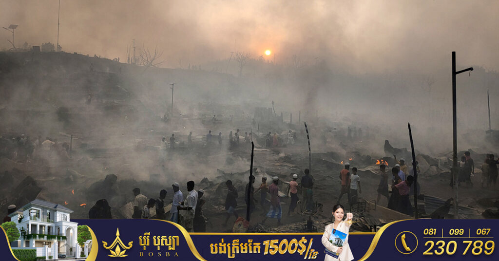 ជនភៀសខ្លួនរ៉ូហ៉ីងយ៉ា ជាង១ម៉ឺននាក់គ្មានកន្លែងស្នាក់នៅ បន្ទាប់ពីភ្លើងឆេះជំរំក្នុងប្រទេសបង់ក្លាដែស