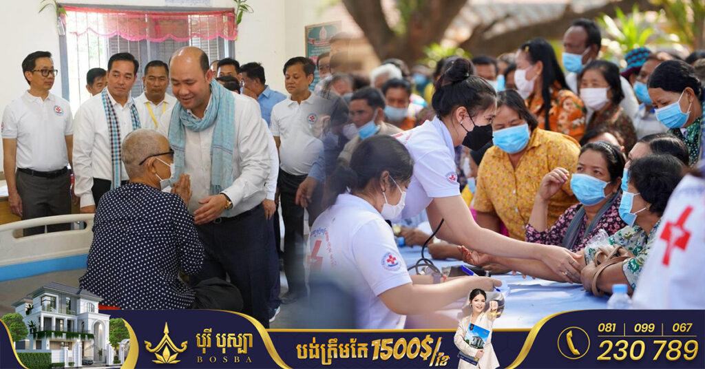លោក ហ៊ុន ម៉ានី ដឹកនាំគ្រូពេទ្យស្ម័គ្រចិត្តចុះពិនិត្យ និងព្យាបាលជំងឺដោយឥតគិតថ្លៃជូនប្រជាពលរដ្ឋ នៅស្រុកស្រីសន្ធរ ខេត្តកំពង់ចាម
