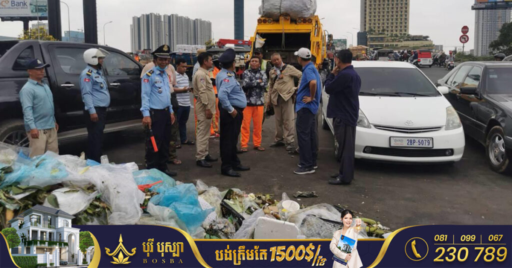 អាជ្ញាធរខណ្ឌច្បារអំពៅ អំពាវនាវឱ្យពលរដ្ឋបញ្ឈប់ការយកចិញ្ចើមផ្លូវសាធារណៈដាក់តាំងលក់ទំនិញគ្រប់ប្រភេទ និងទុកដាក់សំរាមឱ្យបានត្រឹមត្រូវ