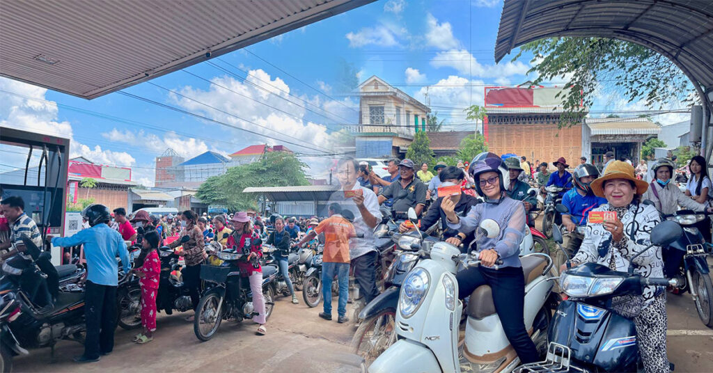 GANZBERG ចិត្តល្អ ចាក់សាំងម៉ូតូហ្វ្រី ៧០០គ្រឿង