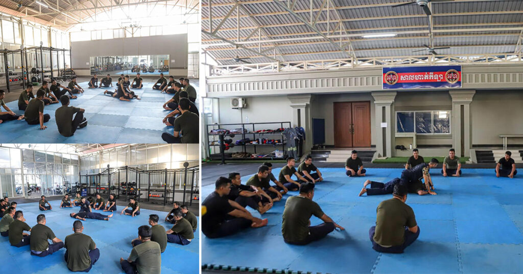 កងរាជអាវុធហត្ថរាជធានីភ្នំពេញ ហ្វឹកហ្វឺនដោយប្រើក្បាច់គុនកាច់ឃ្លេ ដើម្បីបង្កើនប្រសិទ្ធភាពទប់ទល់ជាមួយជនសង្ស័យ