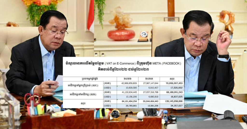 សម្តេចតេជោ​ បញ្ជាក់ឲ្យដឹងថា​ ក្នុងមួយឆ្នាំក្រុមហ៊ុន Meta (Facebook) ទទួលបានប្រាក់ចំណេញពីប្រទេសកម្ពុជាជាង 200 លានដុល្លារ