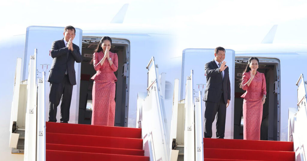 សម្តេចមហាបវរធិបតី ហ៊ុន ម៉ាណែត និងលោកជំទាវ បានអញ្ជើញចាកចេញពីរាជធានីភ្នំពេញហើយ ដើម្បីដឹកនាំគណៈប្រតិភូចូលរួមកិច្ច​ប្រជុំ​កំពូល​អាស៊ានលើកទី៤៣ និងកិច្ចប្រជុំកំពូលពាក់ព័ន្ធនៅឥណ្ឌូនេស៊ី