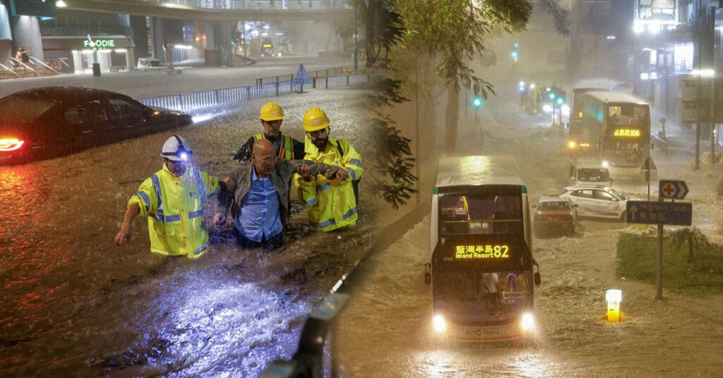 ទីក្រុងហុងកុង ជន់លិចដោយសារភ្លៀងធ្លាក់ខ្លាំងមិនធ្លាប់មាន ក្នុងពេលជិត ១៤០ឆ្នាំ