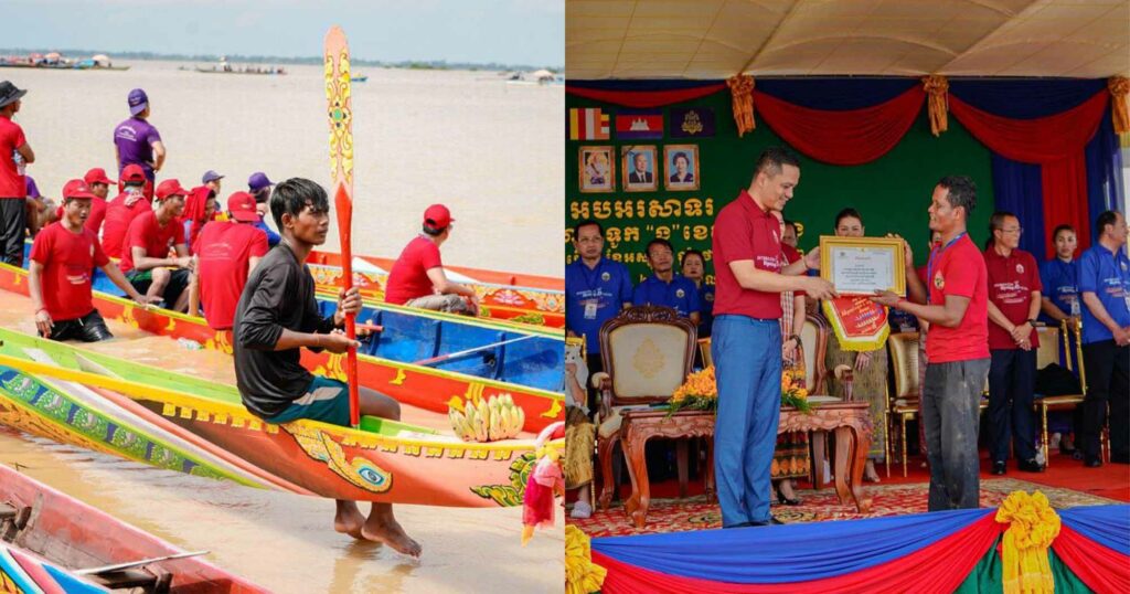 ឧបនាយករដ្ឋមន្ត្រី ស សុខា បអញ្ជើញបិទការប្រណាំងទូក «ង» នៅខេត្តព្រៃវែង ខណៈមានពលរដ្ឋមកលេងកម្សាន្តជាច្រើនកុះករ