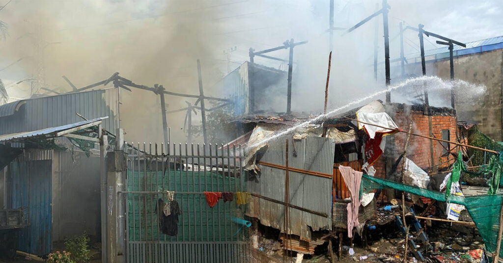 ឆ្លងចរន្តអគ្គិសនីឆេះផ្ទះប្រជាពលរដ្ឋមួយខ្នង នៅខណ្ឌដង្កោ, សមត្ថកិច្ចប្រើប្រាស់ឡានទឹក​១០គ្រឿង ដើម្បីអន្ដរាគមន៍