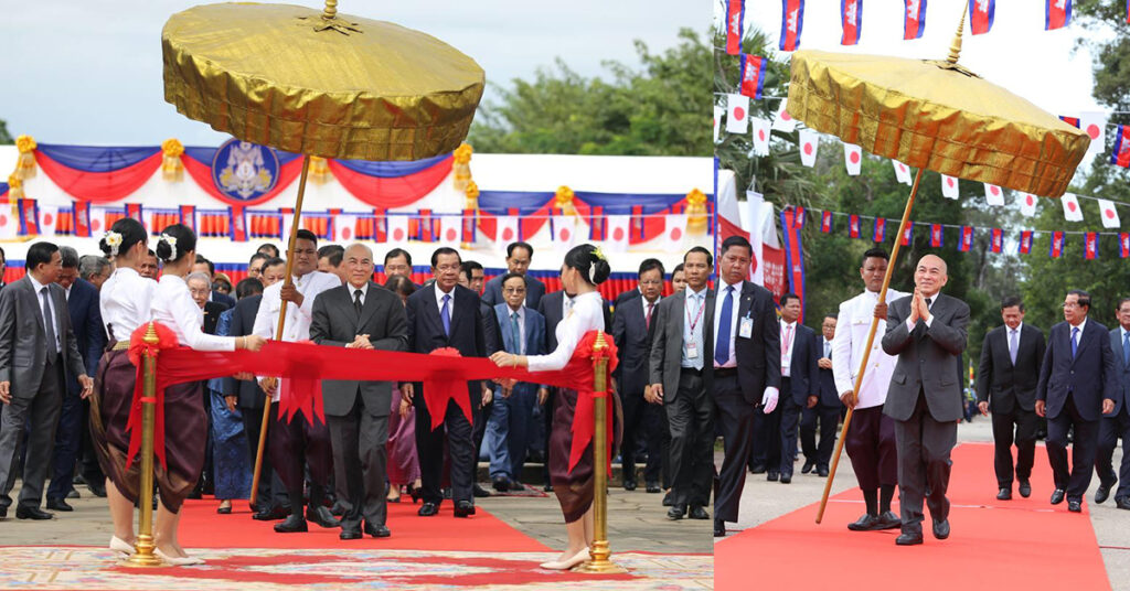 ព្រះមហាក្សត្រ ចាត់ទុកព្រះរាជពិធីសម្ពោធស្ពានហាលខាងលិចប្រាសាទអង្គរវត្ត គឺជានិមិត្តរូបដ៏ខ្ពង់ខ្ពស់នៃមហាវីរក្សត្រសម័យអង្គរ ព្រះបាទសូរ្យវរ្ម័នទី២