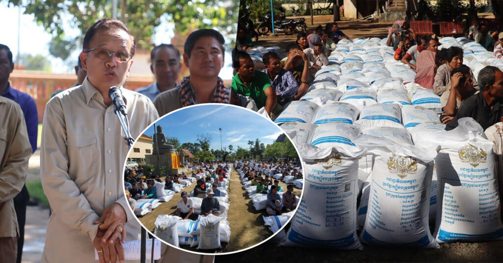 រាជរដ្ឋាភិបាល ផ្ដល់ពូជស្រូវសែនក្រអូប៥៤តោន ដល់ប្រជាពលរដ្ឋនៅស្រុកស្ទោង ខេត្តកំពង់ធំ