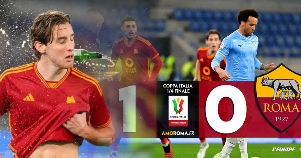 Edoardo Bove ត្រូវមួយដបស្រាបៀរ នឹងកីឡាករ ៣រូបត្រូវបណ្តេញចេញពីទីលាន នៅជំនួប Roma លេងចាញ់ Lazio ១-០ ក្នុងពាន Coppa Italia