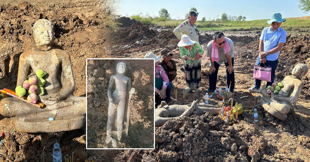 ប្រជាពលរដ្ឋខេត្តតាកែវ ប្រទះឃើញរូបបដិមា ២អង្គ ដែលកសាងឡើងក្នុងសតវត្សរ៍ទី៧