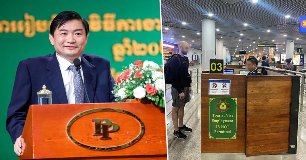 លោក ហេង សួរ៖ ការដាក់ផ្ទាំង «Tourist Visa, Employment is not permitted» នៅច្រកអន្តរជាតិជាការពួតដៃរួមគ្នាទប់ស្កាត់ការជួញដូរមនុស្សក្រោមរូបភាពមកធ្វើការនៅកម្ពុជា