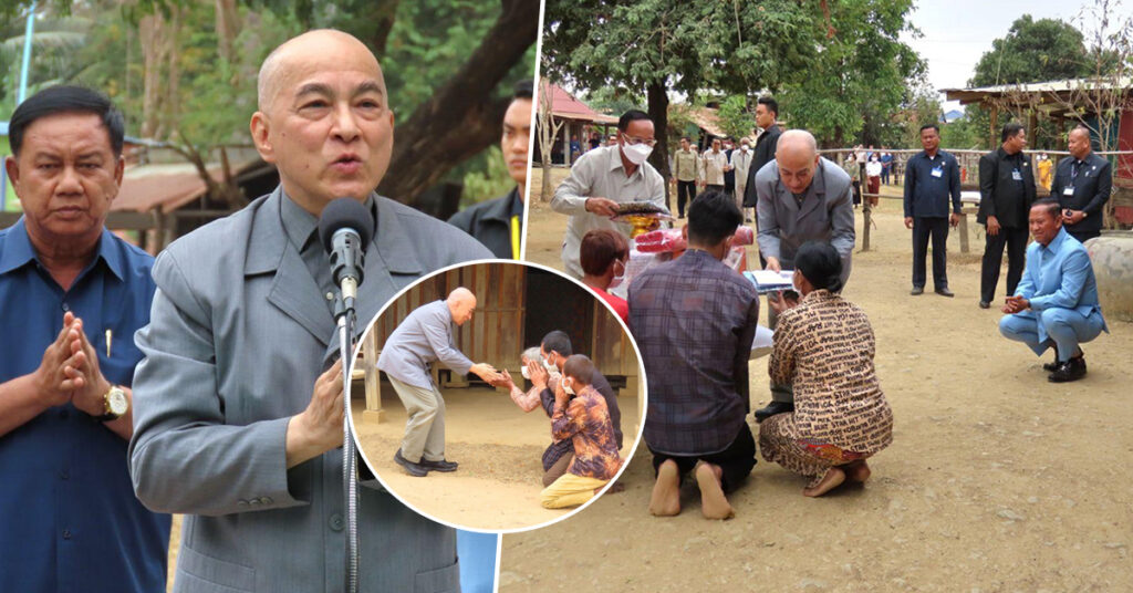 ព្រះមហាក្សត្រ យាងសួរសុខទុក្ខ និងប្រទានព្រះរាជអំណោយដល់ប្រជារាស្រ្តនៅស្រុកថ្ពង ខេត្តកំពង់ស្ពឺ