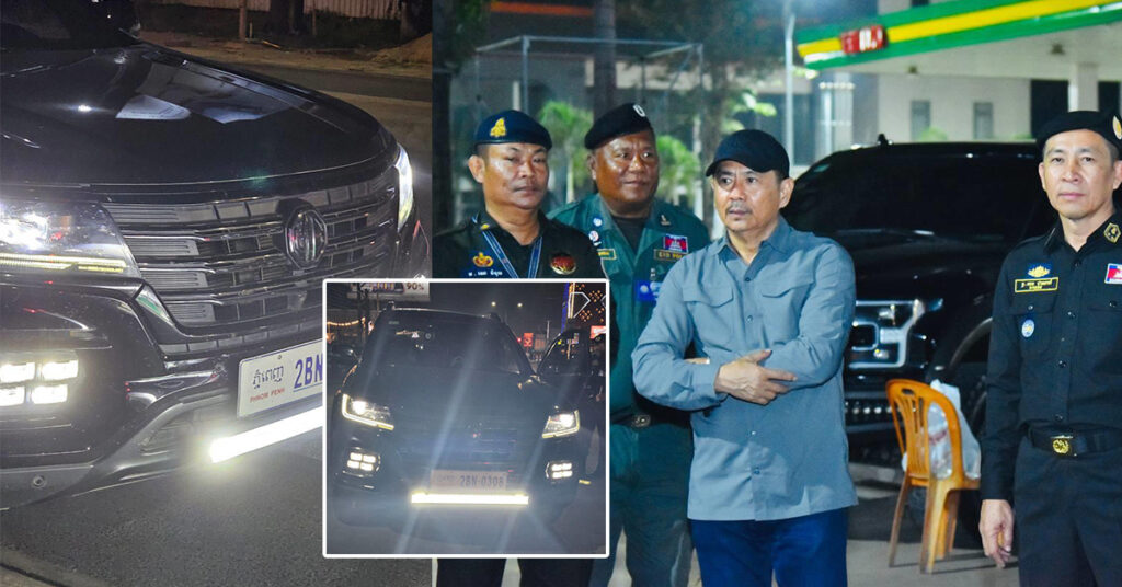 សមត្ថកិច្ចចុះអនុវត្តរឹត​បន្តឹងច្បាប់ចរាចរណ៍ផ្លូវគោក ខណ្ឌច្បារអំពៅ ឃាត់រថយន្តដែលបំពាក់អំពូលភ្លើង កែច្នៃខុសលក្ខណៈបច្ចេកទេស១គ្រឿង