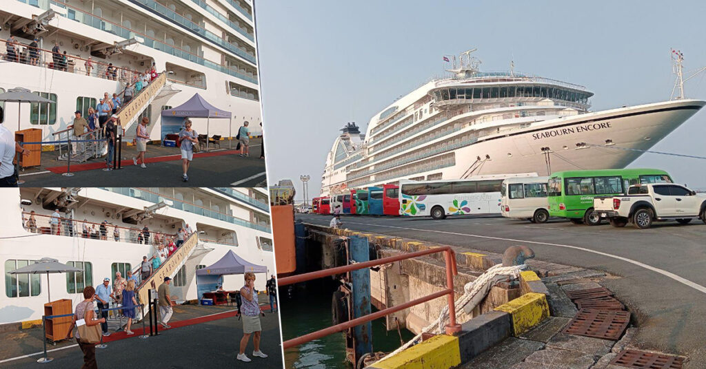 នាវាទេសចរណ៍ខ្នាតធំ ១គ្រឿង ដឹកភ្ញៀវទេសចរចម្រុះជាតិសាសន៍ ៥៦០នាក់ បានចូលចតនៅខេត្តព្រះសីហនុលើកទី២