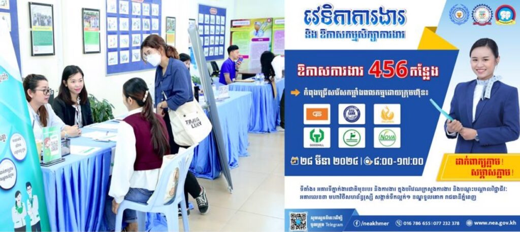 ក្រុមហ៊ុនធំៗចំនួន​ ៦ ប្រកាសផ្តល់ឱកាសការងារថ្មីបន្ថែមទៀតជិត ៥០០កន្លែង​ ក្នុងវេទិកាការងាររបស់ NEA