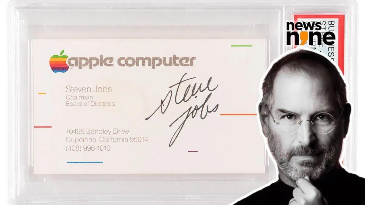 គ្រាន់តែ Business Card មានហត្ថលេខា Steve Jobs លក់បានក្នុងតម្លៃជាង១៨ម៉ឺនដុល្លារ
