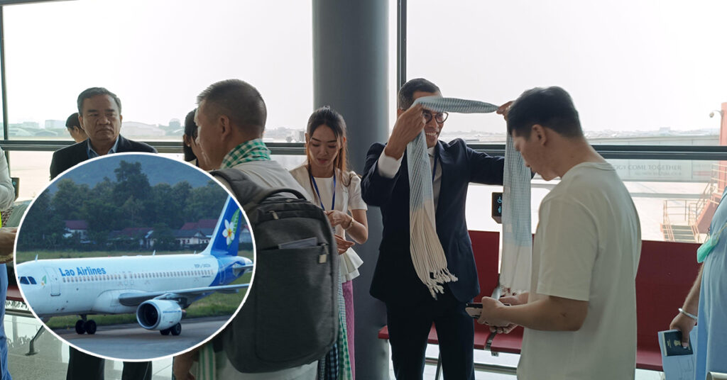 ក្រុមហ៊ុនអាកាសចរណ៍ឡាវ ចាប់ផ្តើមហោះហើរឡើងវិញរវាងភ្នំពេញ-វៀងចន្ទន៍, ជើងដំបូងកម្ពុជាស្វាគមន៍អ្នកដំណើរ ១១៦នាក់