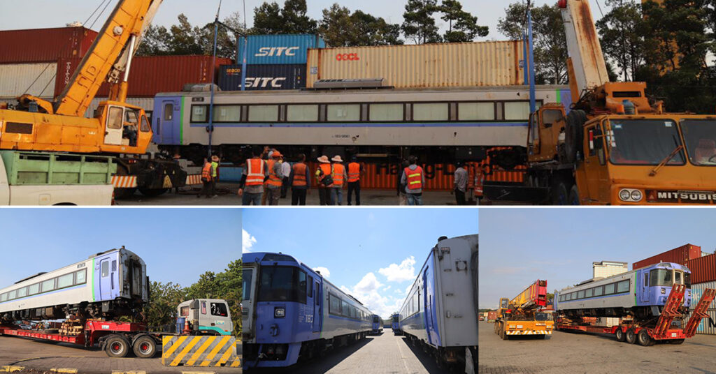 ក្រុមហ៊ុន Royal Railway របស់អ្នកឧកញ៉ា គិត ម៉េង ទិញក្បាលរថភ្លើងល្បឿនលឿនចំនួន១១គ្រឿងពីប្រទេសជប៉ុន, ពេលនេះមកដល់កម្ពុជាហើយ