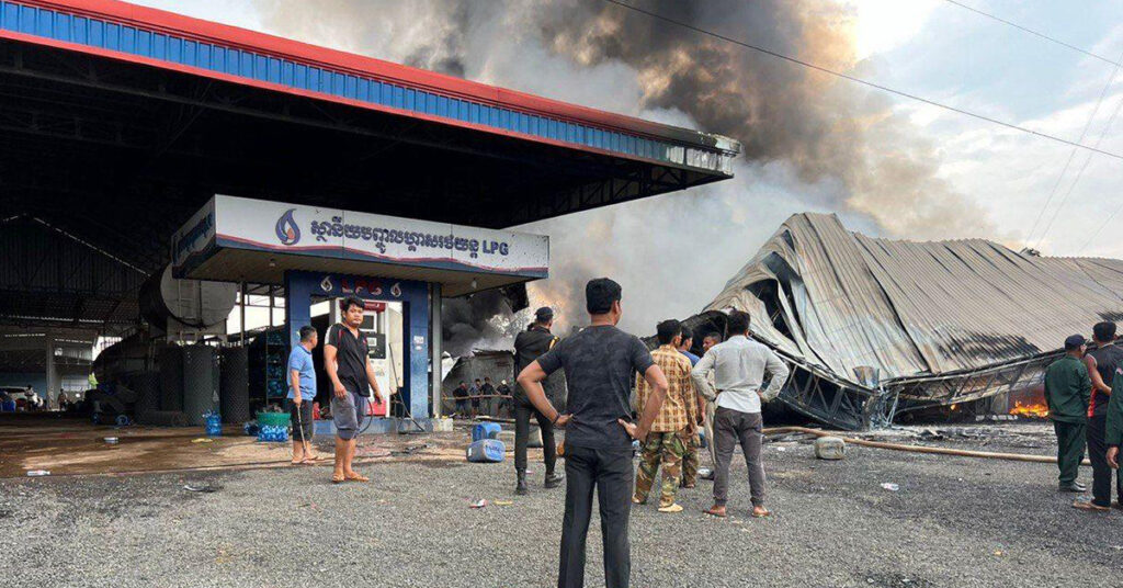 ឆេះស្ថានីយប្រេងឥន្ធនៈនៅស្រុកគូលែន ខេត្តព្រះវិហារ គិតជាទឹកប្រាក់ប្រមាណ២០ម៉ឺនដុល្លារ