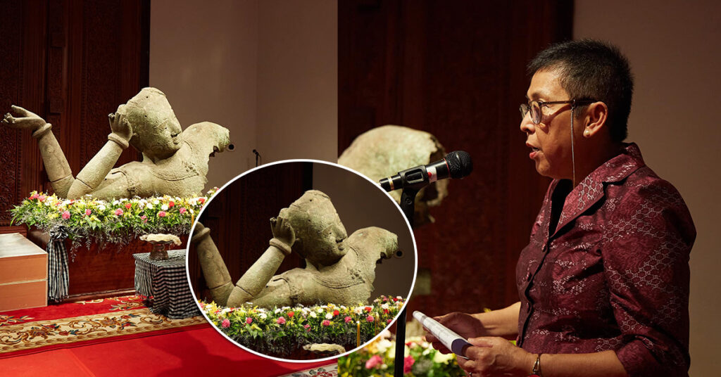 ក្រសួងវប្បធម៌៖ ប្រតិមាវិចិត្រព្រះនារាយណ៍ផ្ទុំពីសំរឹទ្ធ ត្រៀមយកទៅជួសជុល នៅប្រទេសបារាំង