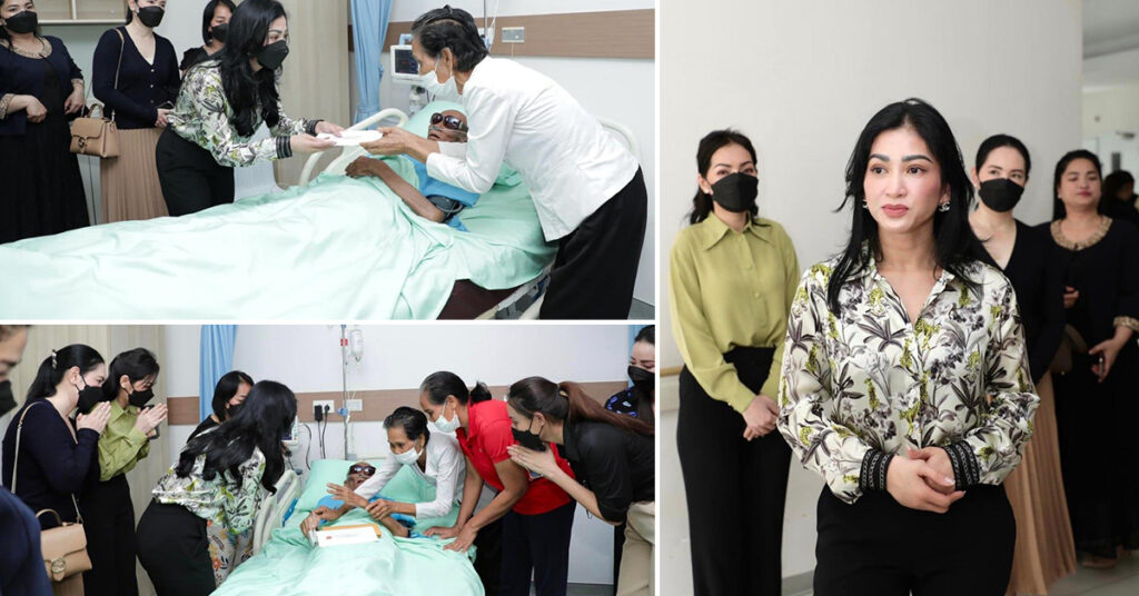 ក្រោយជាប់ជាប្រធាន «សមាគមសិល្បករខ្មែរ» ភ្លាម! លោកជំទាវអ្នកឧកញ៉ា ម៉ៅ ចំណាន អញ្ជើញសួរសុខទុក្ខព្រឹទ្ធាចារ្យកោសល្យវោហារ​ គង់​ ណៃ ដល់មន្ទីរពេទ្យ