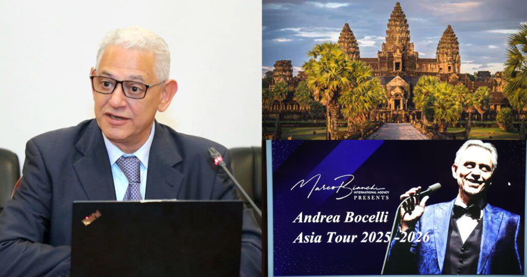 នាយករៀបចំការប្រគំតន្ត្រីរបស់លោក Andrea Bocelli ជម្រាបរដ្ឋមន្ត្រីក្រសួងវប្បធម៌ ថា ចង់ជ្រើសរើសតំបន់អង្គរវត្ត រៀបចំការប្រគំតន្ត្រីកម្រិតពិភពលោក លើកដំបូង នៅកម្ពុជា