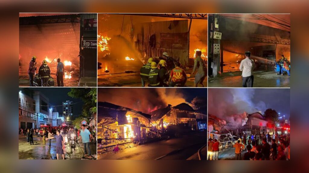 អគ្គិភ័យឆេះផ្ទះ២កន្លែងផ្សេងគ្នា ក្នុងខណ្ឌពោធិ៍សែនជ័យ និងខណ្ឌចំការមន, នគរបាលប្រើប្រាស់ទឹកជាង៨០ឡាន ទើបគ្រប់គ្រងបានទាំងស្រុង