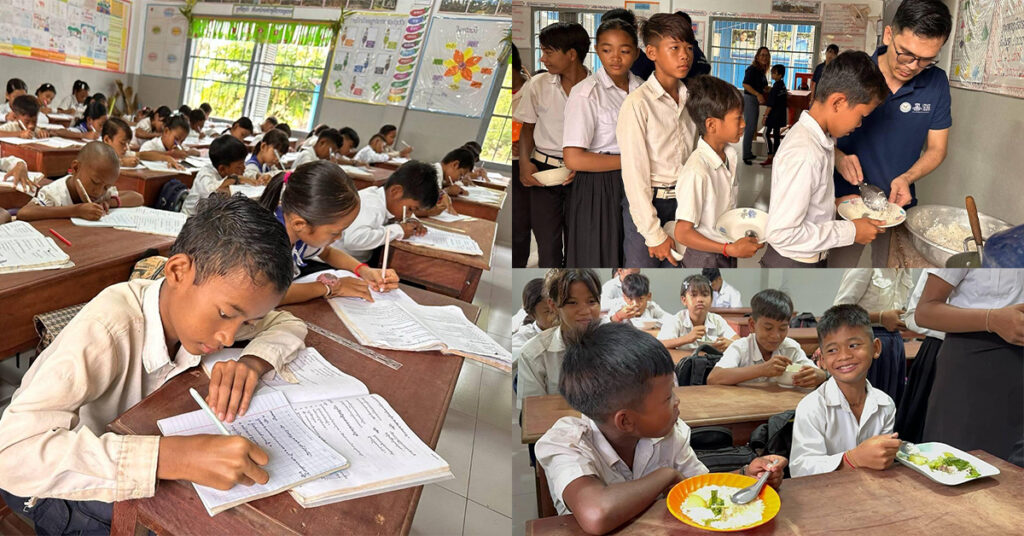 ទៅរៀនទទួលបានអាហារបរិភោគ ញ៉ាំឆ្អែត មានកម្លាំងរៀន ក្រោមកម្មវិធីផ្តល់អាហាតាមសាលារៀន តាមសាលាតំបន់ដាច់ស្រយាល, ខណៈសិស្ស៣០ម៉ឺននាក់ បានទទួលផល