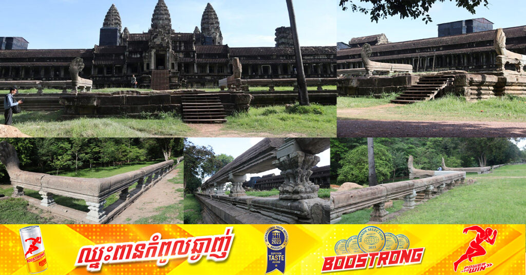 អាជ្ញាធរជាតិអប្សរា បញ្ចប់ការងារជួសជុលពង្រឹងខឿនជណ្តើរ និងបង្កាន់នាគផ្នែកខាងលិចនៃជណ្តើរកណ្តាលខាងត្បូងប្រាសាទអង្គរវត្ត