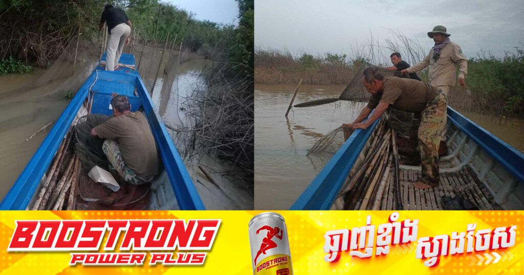 ខណ្ឌរដ្ឋបាលជលផលកំពង់ឆ្នាំង សហការជាមួយសហគមន៍នេសាទ និងសមត្ថកិច្ច ចុះបង្ក្រាបនិងរុះរើសម្រាស់មែកឈើដែលគេកាប់ដាក់គរផ្ដុំសម្រាប់ហ៊ុំព័ទ្ធចាប់ត្រីក្នុងទន្លេ