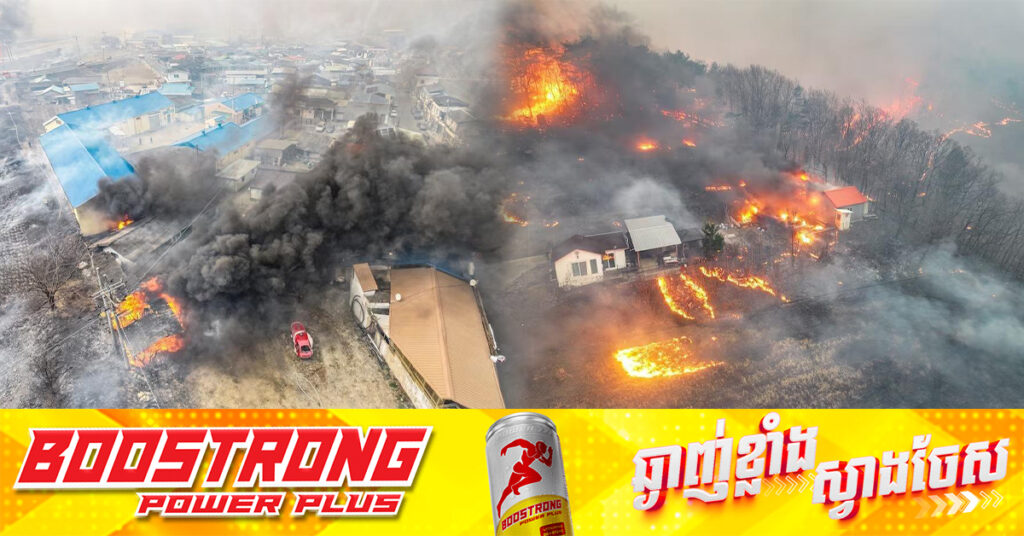 ភ្លើងឆេះព្រៃនៅកូរ៉េខាងត្បូង បន្តឆេះរាលដាល ខណៈតំបន់ ៣ទៀតត្រូវបានចាត់ទុកជាតំបន់រងគ្រោះមហន្តរាយ