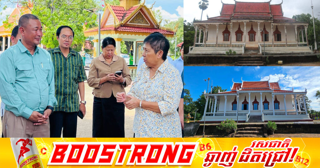 រដ្ឋមន្រ្តីក្រសួងវប្បធម៌ ពិនិត្យការដ្ឋានជួសជុលវិហារវត្តកំពង់ត្រឡាចលើ មានអាយុកាល ជាង ១០០ឆ្នាំ ក្រោយបញ្ចប់ដំណាក់កាលទីមួយ